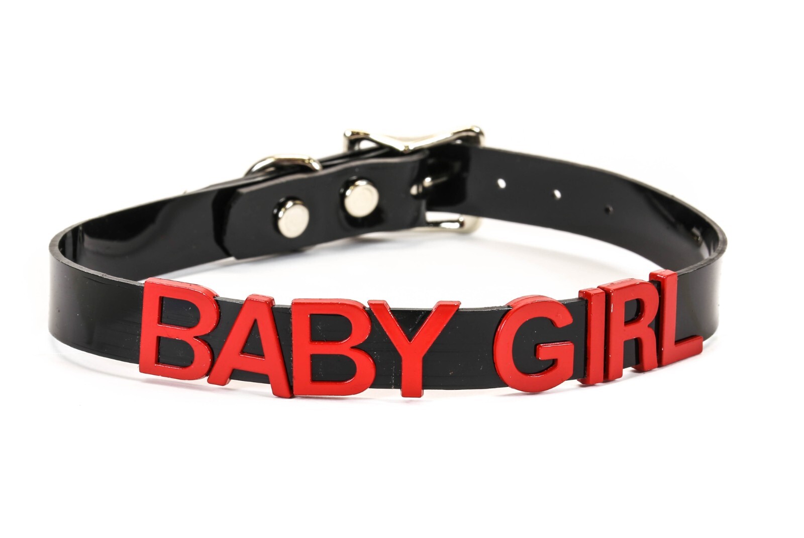 Black Vinyl Slave Name PVC Red Bdsm-Choker-Slut-Collar-Choker-Adult-Kinky