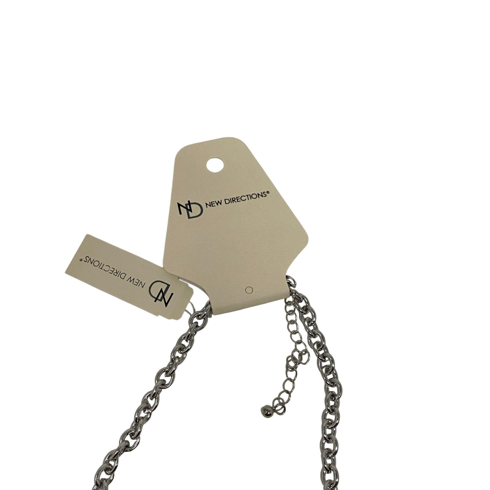 New Directions 20″ Necklace Polished & Hammered Discs Thick Rolo Chain NWT