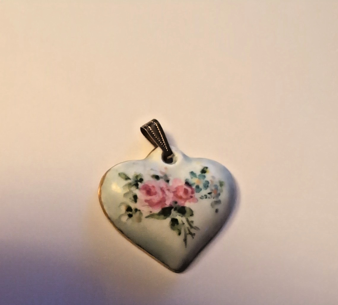 Porcelain Floral Pendant from Bavaria Germany
