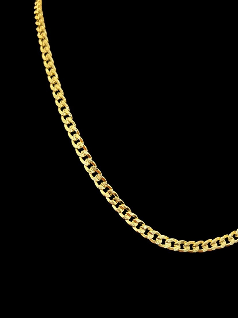 x2 Miami Cuban Link Curb Chain Gold over 316L Stainless Steel 7mm Necklace 24″