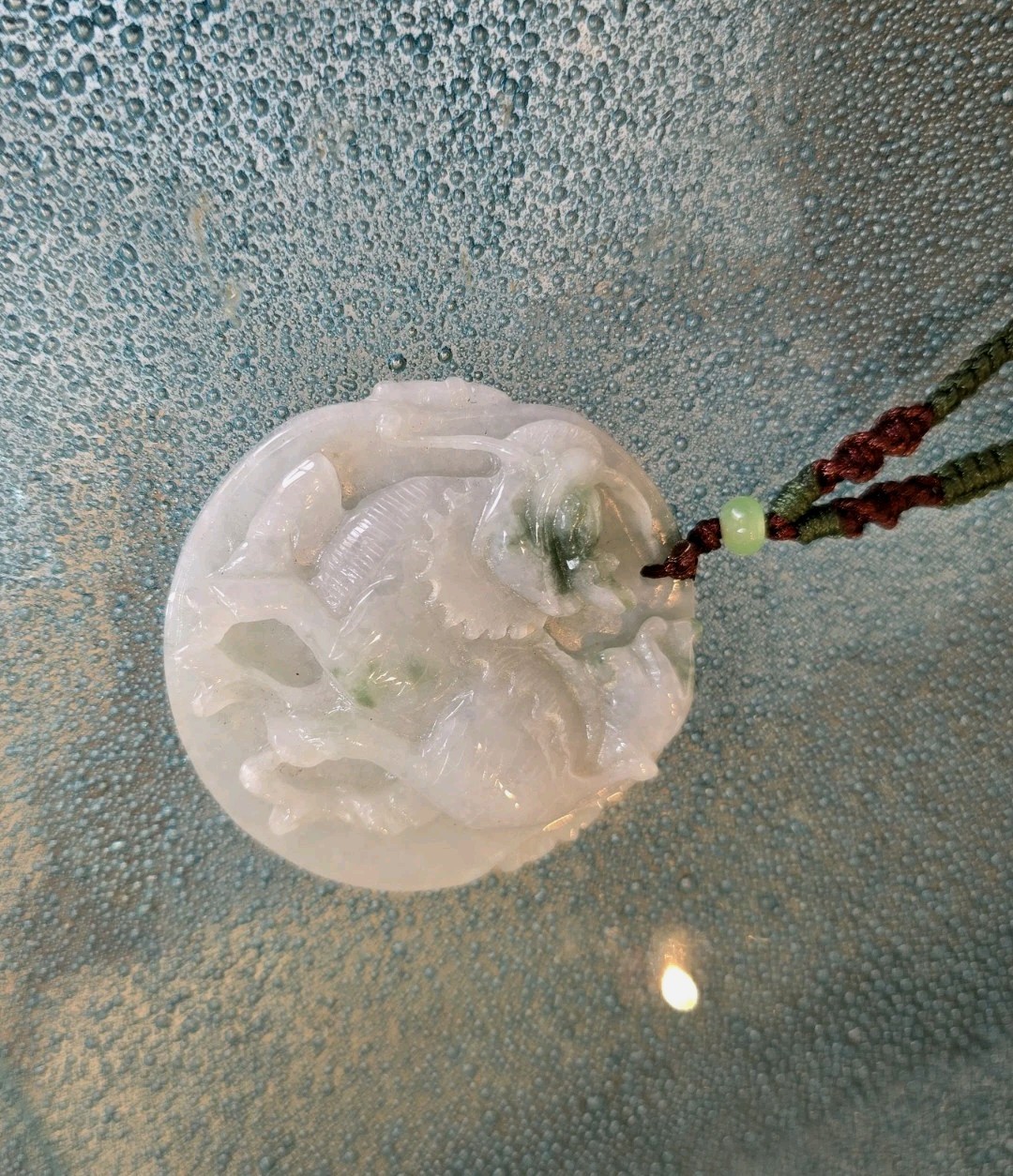 Natural A grade Carve jade Jadeite Pendant Chinese Kylin, Qilin or Kirin (麒麟)