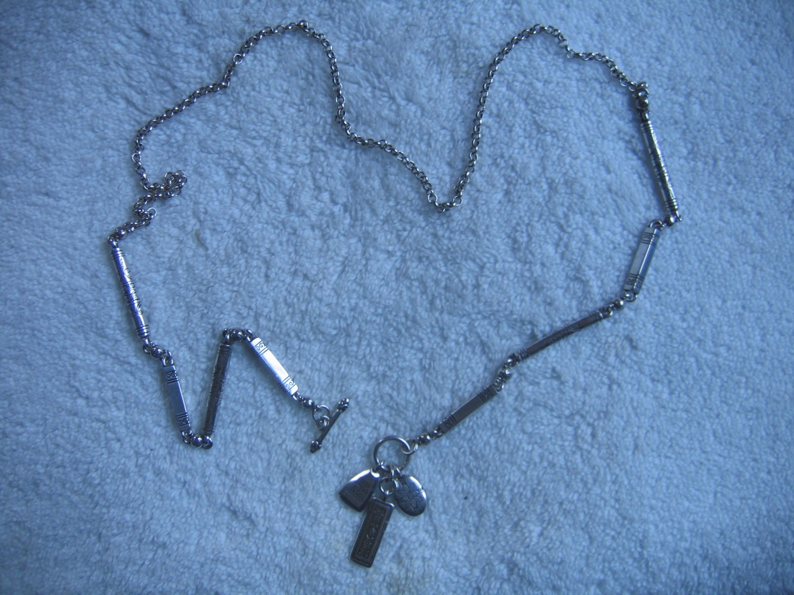 BRIGHTON Long Charm Silver Necklace — FLAWLESS!!