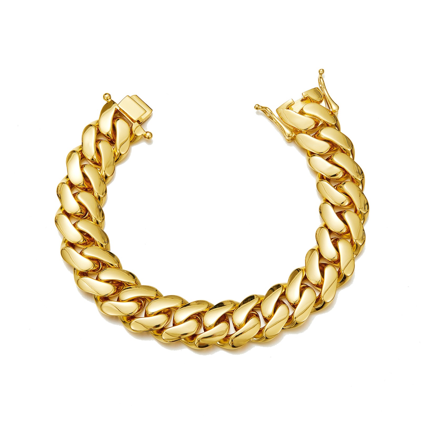 10mm-22mm Stainless Steel Miami Cuban Chain Necklace Bracelet 18K Gold Plated