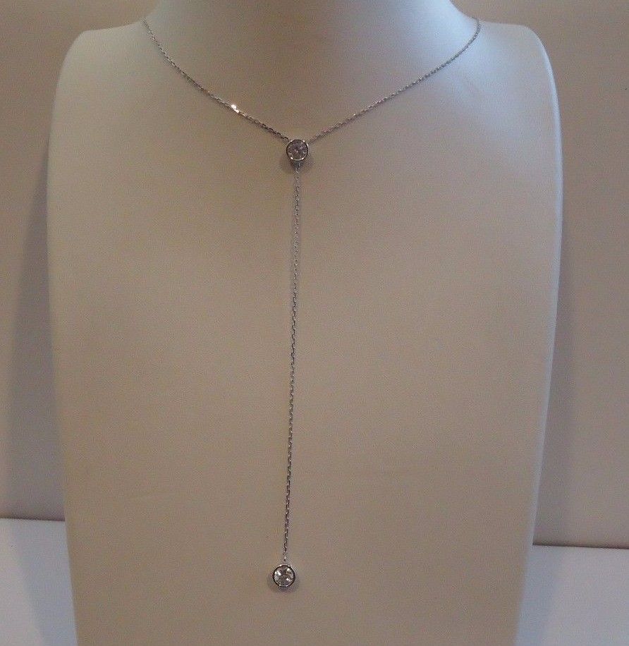 925 STERLING SILVER SINGLE STONE NECKLACE PENDANT W/ 1.50 CT LAB DIAMONDS