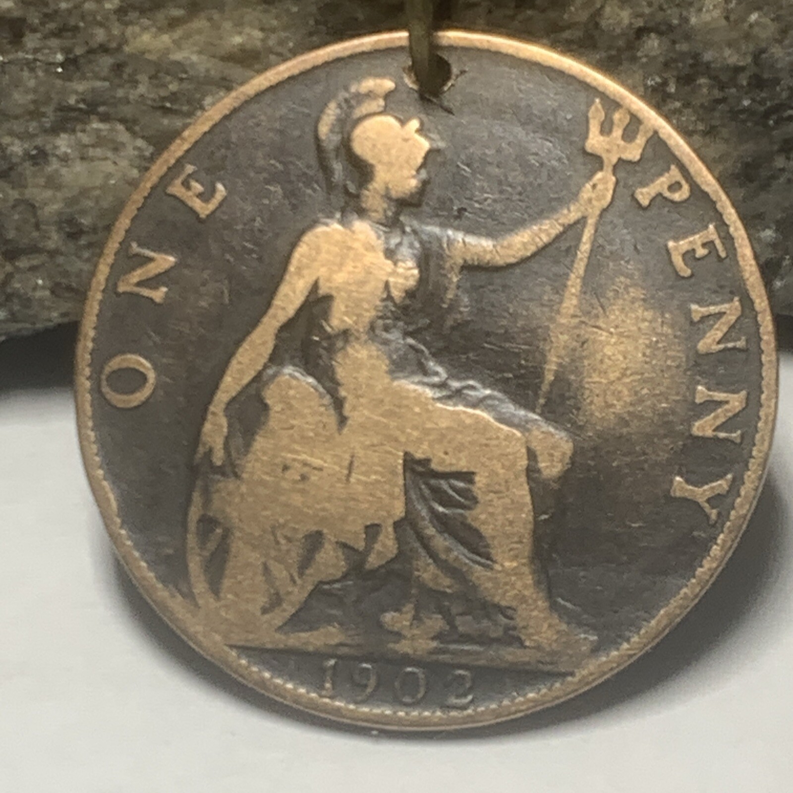 1902 UK Real Circulated Antique Large Coin Pendant. King Edward VII. Great 🎁
