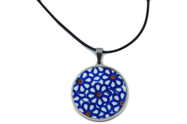 Ceramic, Metal, Cord Necklace 11″ Dizzy Daisies-Artisanimports|10908