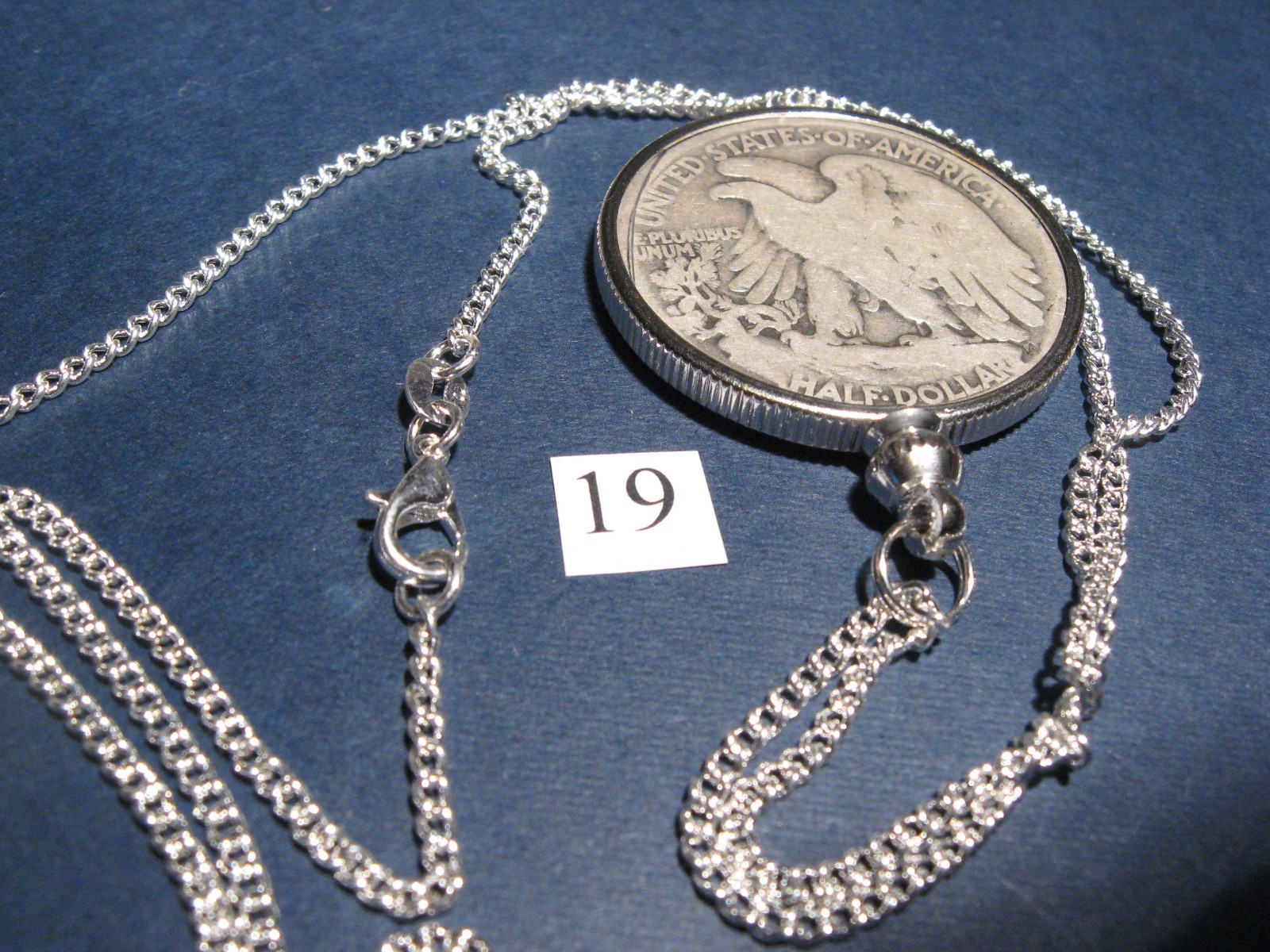 Necklace pendant ~ 1919 Lady Liberty Silver Half Dollar ~Women’s Suffrage