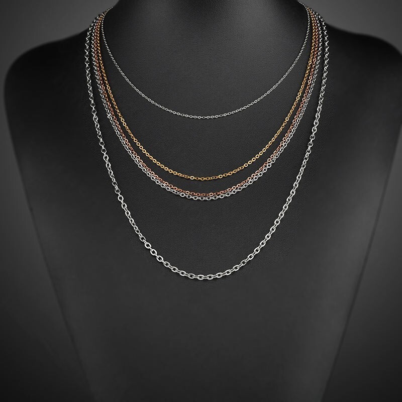 Sterling Silver Trace Chain Women Necklace | 16″/18″/20″/22″/24″/26″/28″/30″