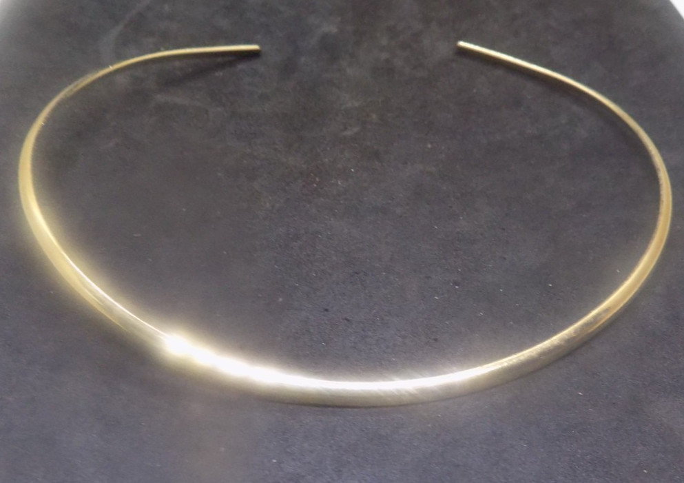 Gold-Tone Open Cuff Bangle Necklace (527)