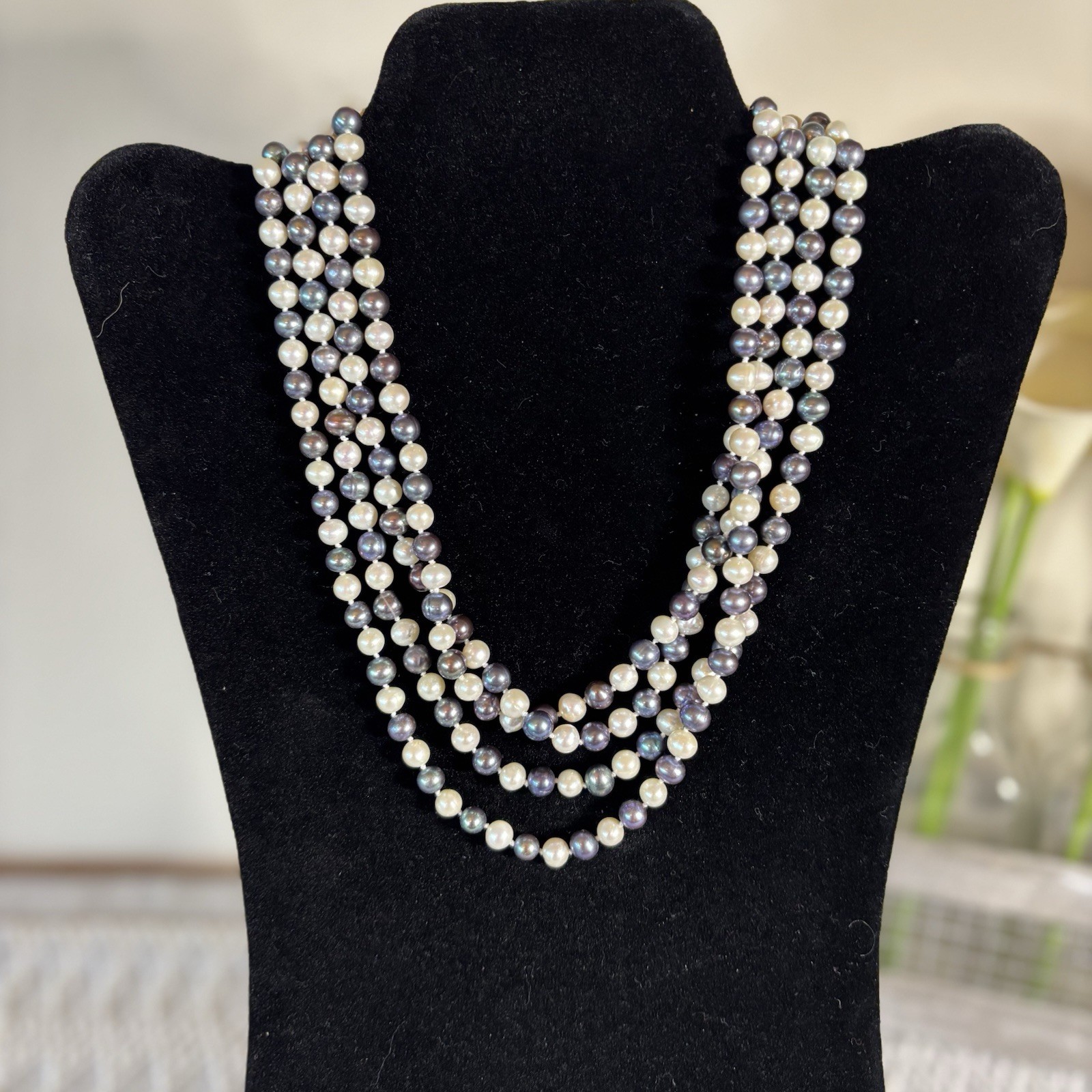 Genuine Natural 6-7mm Multi-color Freshwater Pearl Necklace 72”