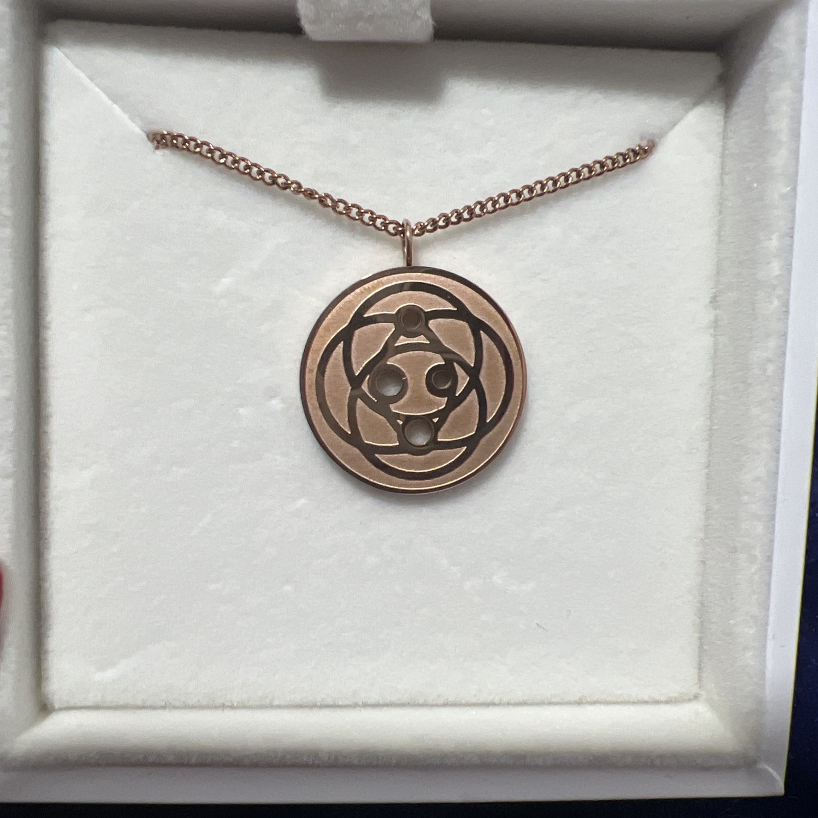 Harmoni 18K Rose Gold Plated Round Pendant Necklace, Large 25mm