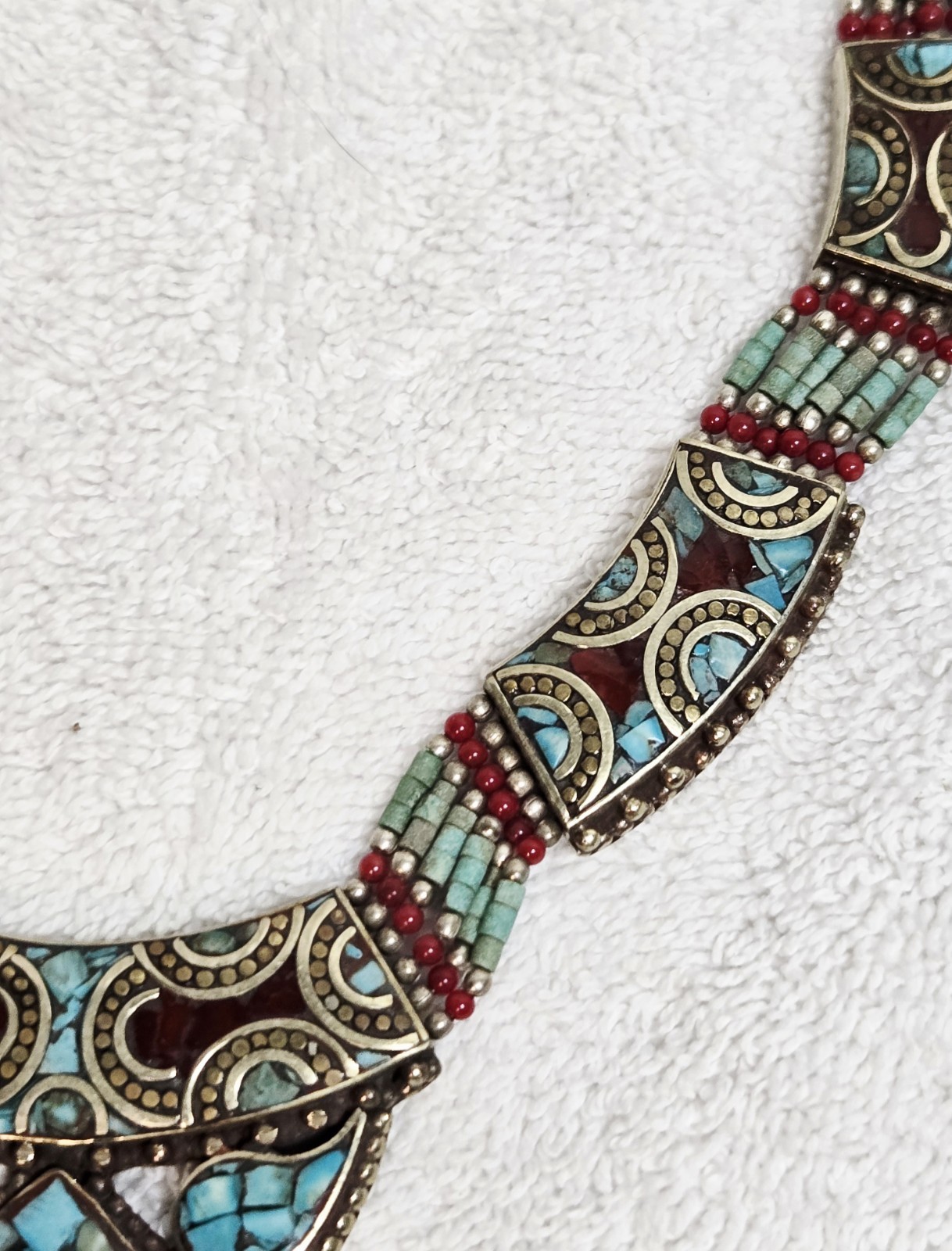 Vintage Nepal Tibetan Necklace Turquoise Tibetan Ethnic Coral Statement Piece