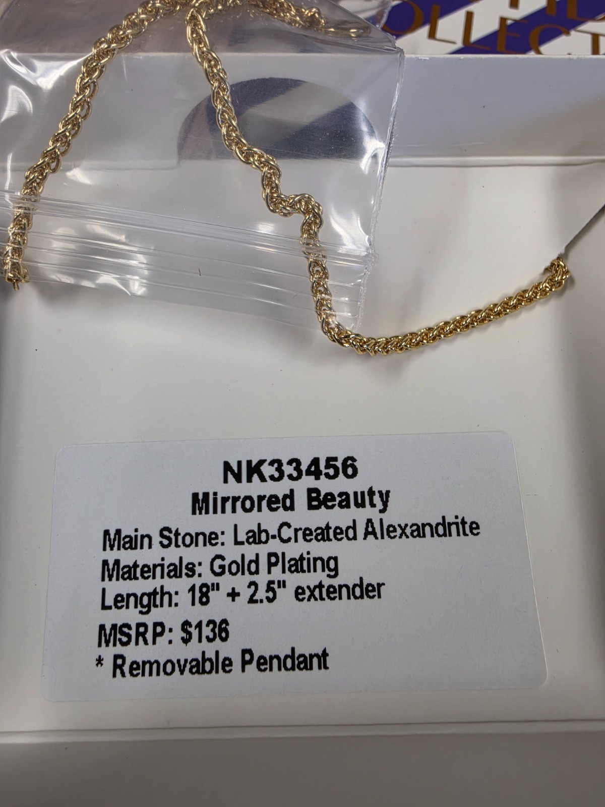 Bomb Party June 2026 Necklace “Mirrored Beauty” Alexandrite on Gold NK33456