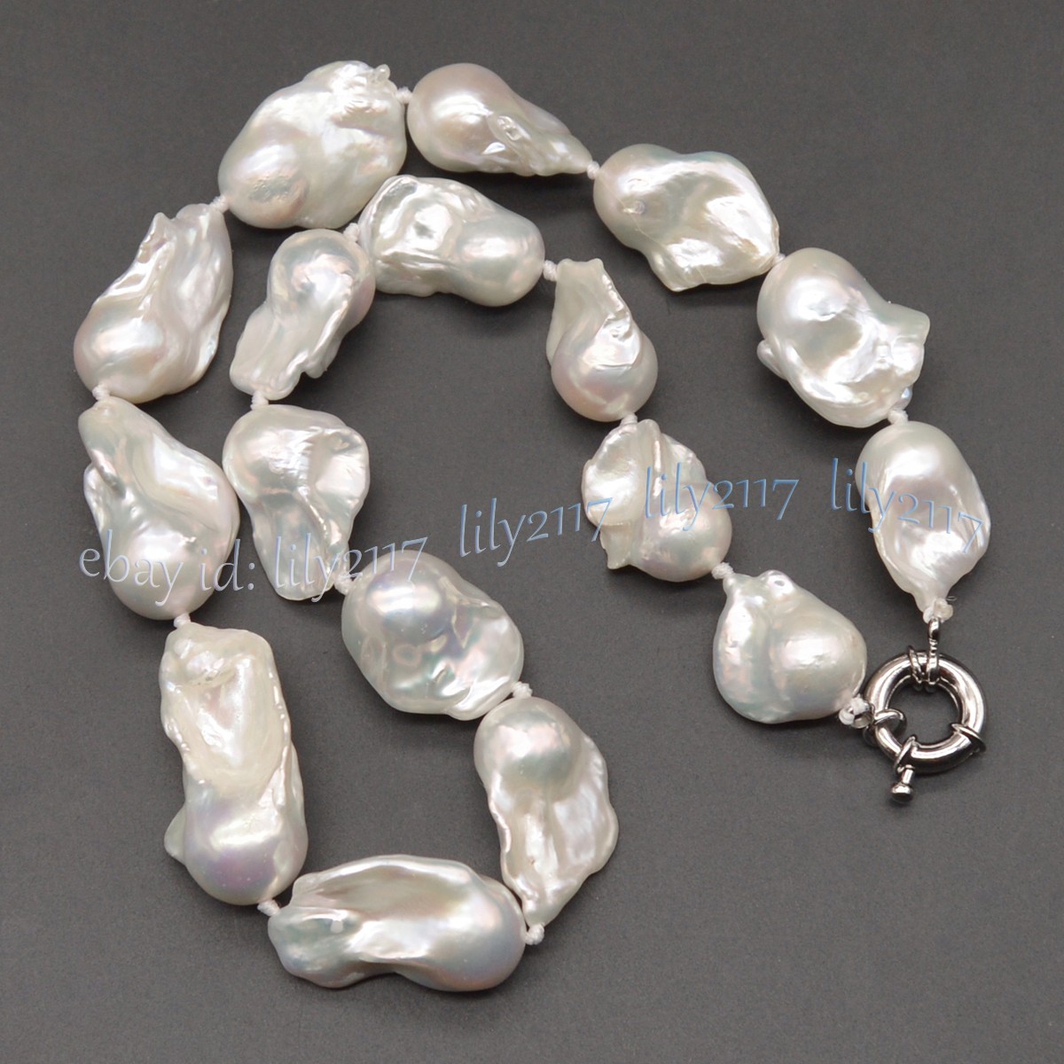 15-23MM Natural White South Sea Baroque Keshi Pearl Necklace Bracelet Earring