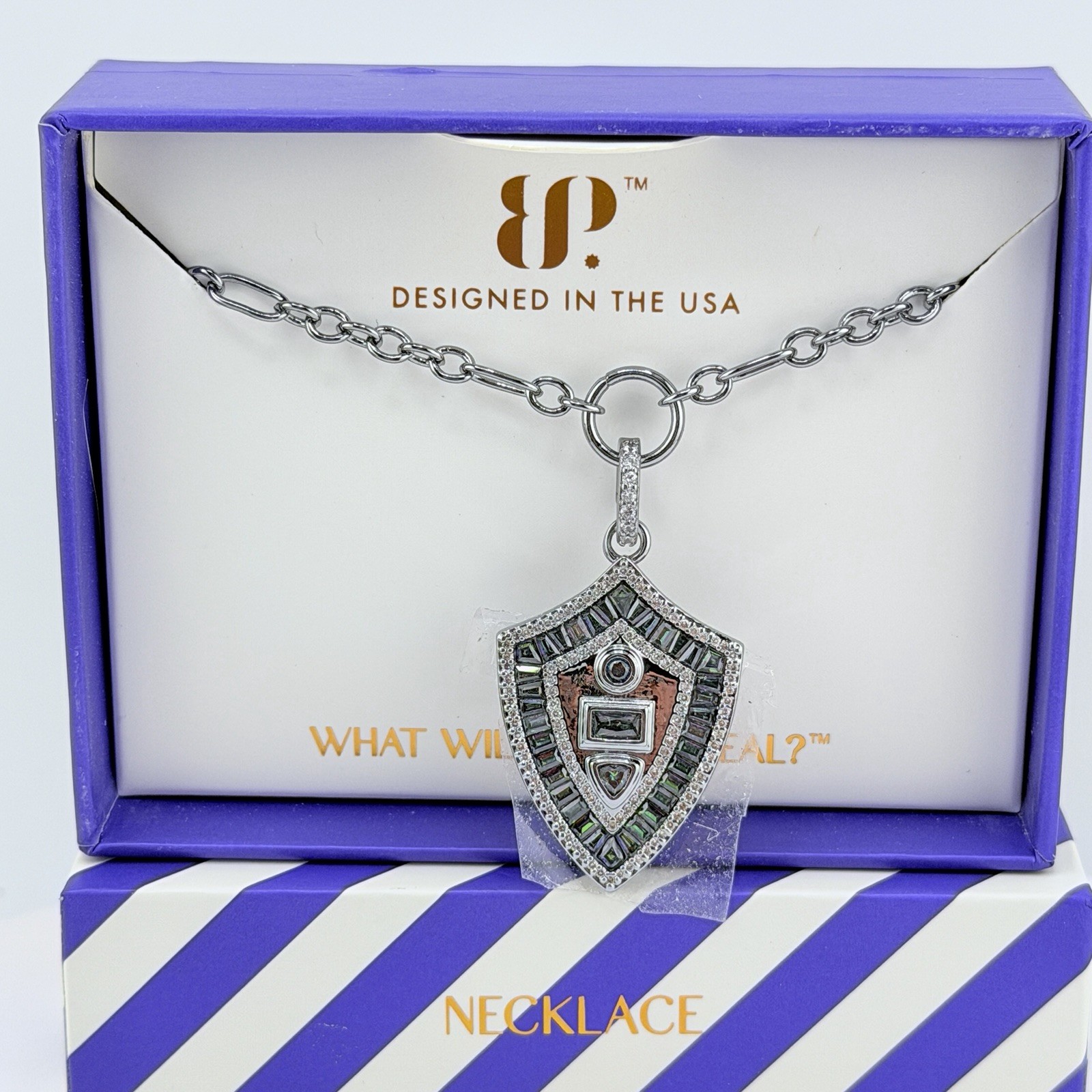 Bomb Party June 2026 Necklace “The Arabella Shield” Alexandrite on Hematite