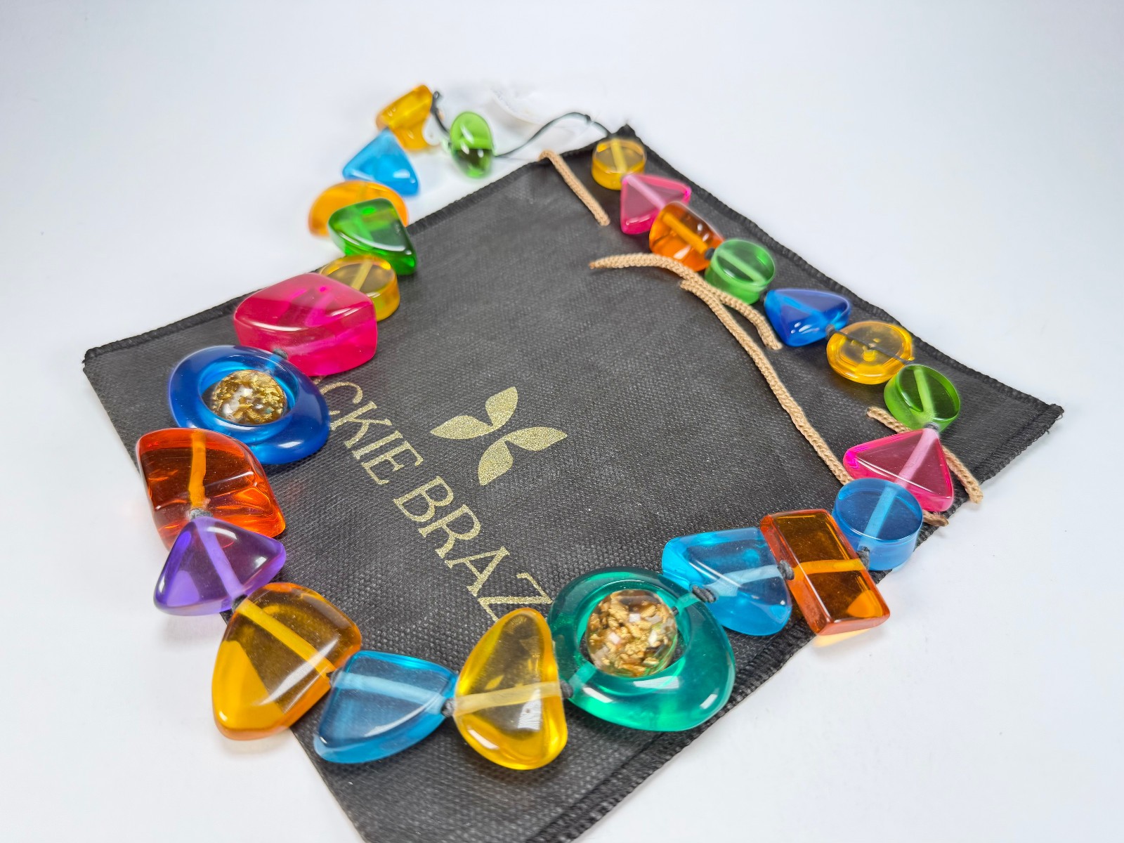 Jackie Brazil “Indiana” Transparent Carnaval Mix Multi-Bead Resin 70cm Necklace
