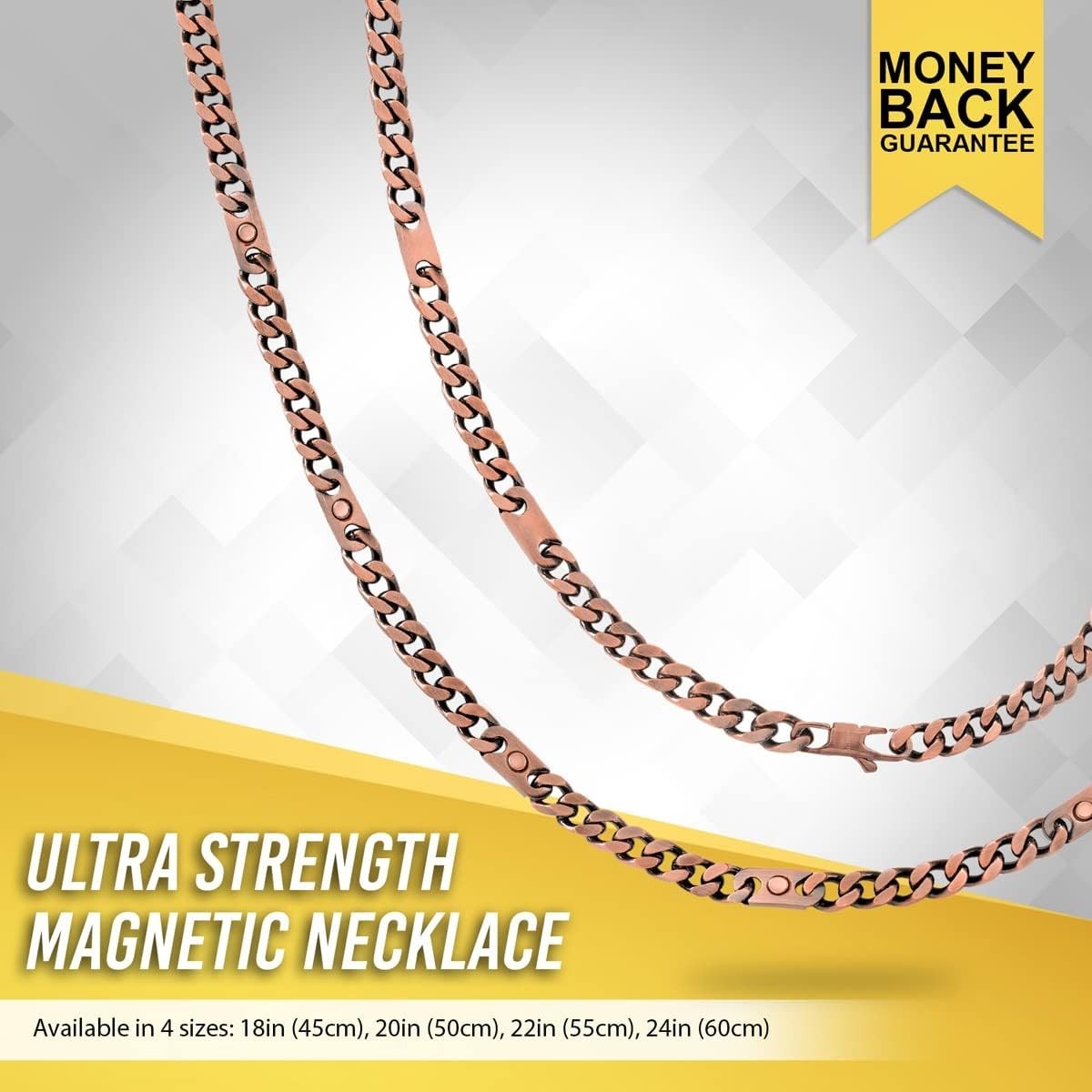 MagnetRX Copper Magnetic Necklace for Men and Women Necklace Effective 24 Inches
