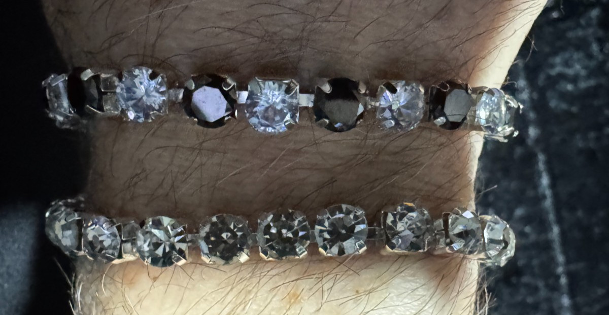 Tennis Necklace Chain / Bracelet 6mm Round Moissanite or Rhinestones or Cubic Z