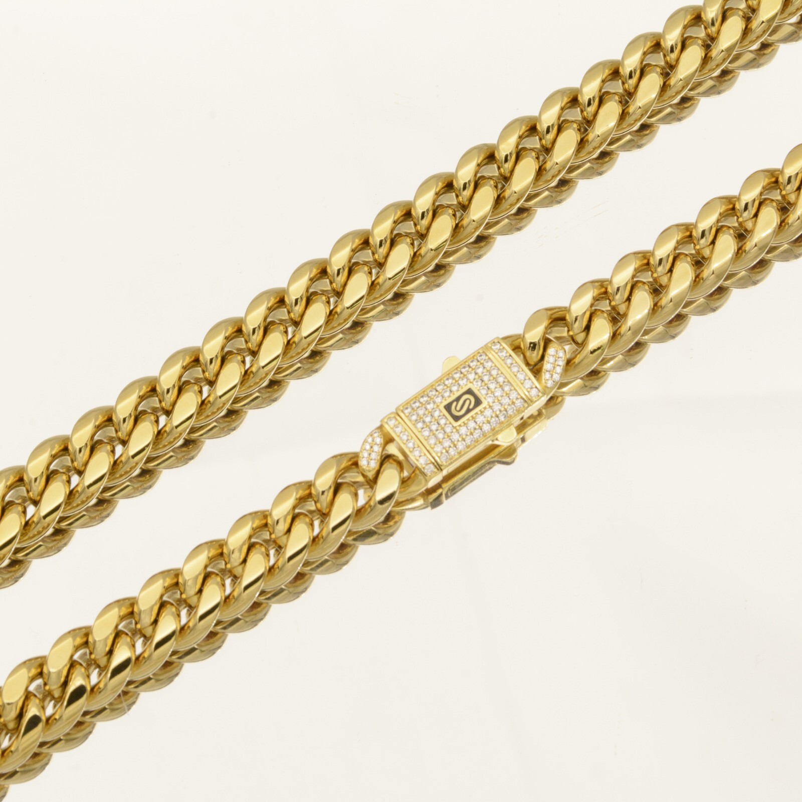 6-14MM Stainless Steel Gold Plated Miami Hip Hop Cuban Chain Or Bracelet F