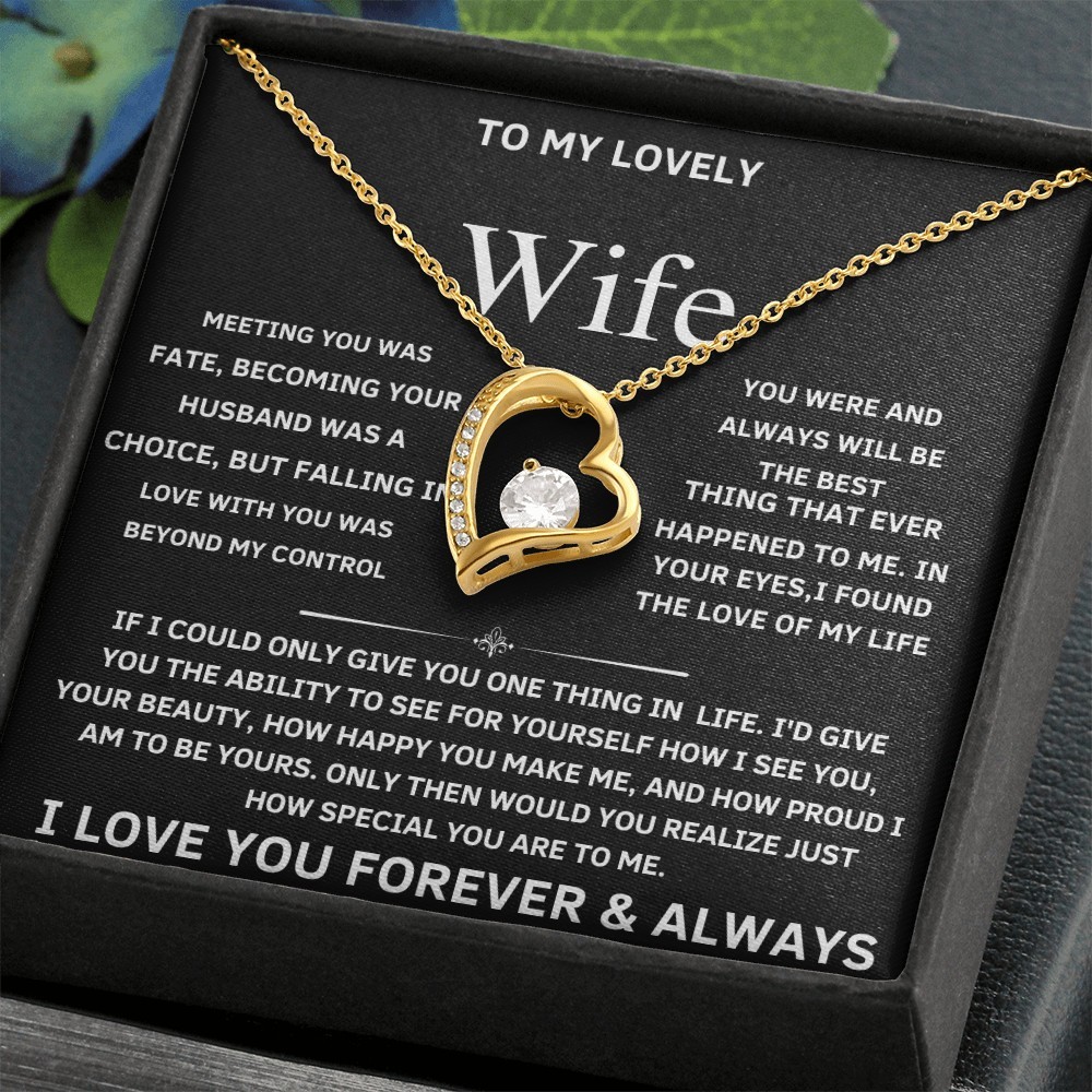 Necklace Gift for Wife Fiancée Valentine Birthday Anniversary.Gold necklace