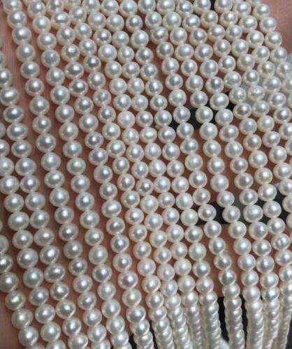 5-6mm White AAA Akoya Cultured Pearl Necklace 16″ 18″ 20″ 22″ 24″ 14k Gold Clasp
