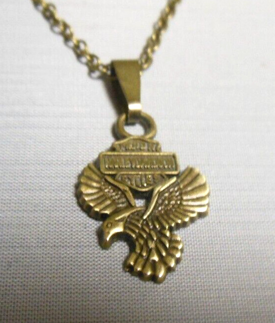 Bronze Harley Davidson Women’s Necklace 20″ Chain. EZ Anytime Gift. Ship Free.
