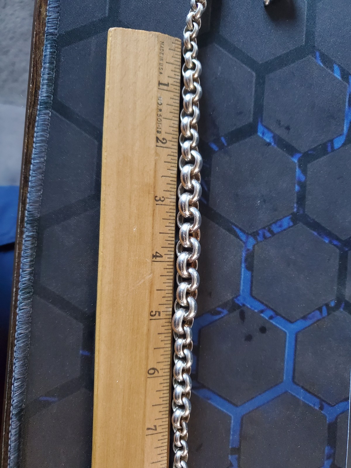 Vintage Rolo Chain 22 INCH Necklace Real Solid 925 Italy,b