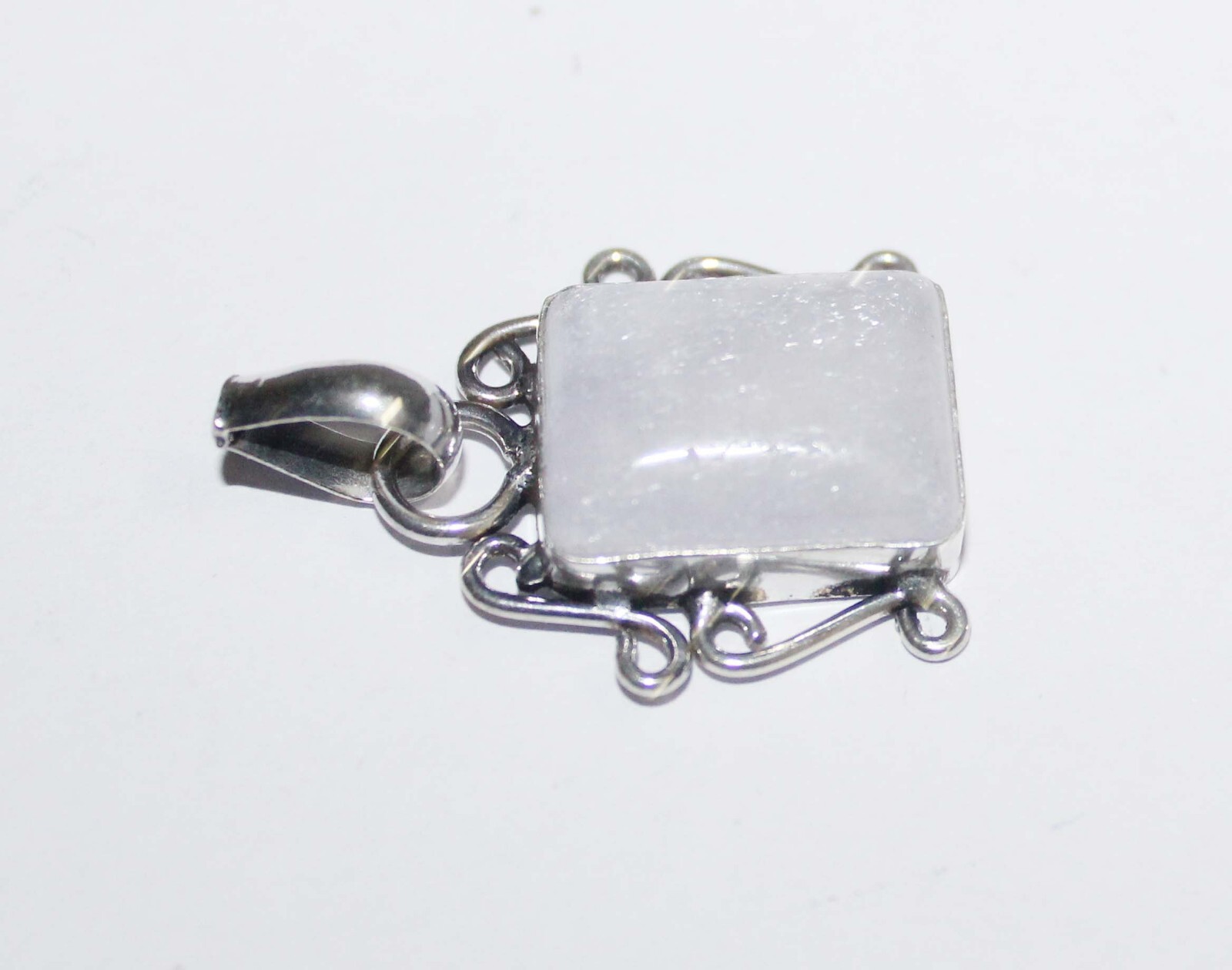 Rose Quartz Octagon Shape Gemstone Handmade Pendent Jewelry Size 1.5 Inch