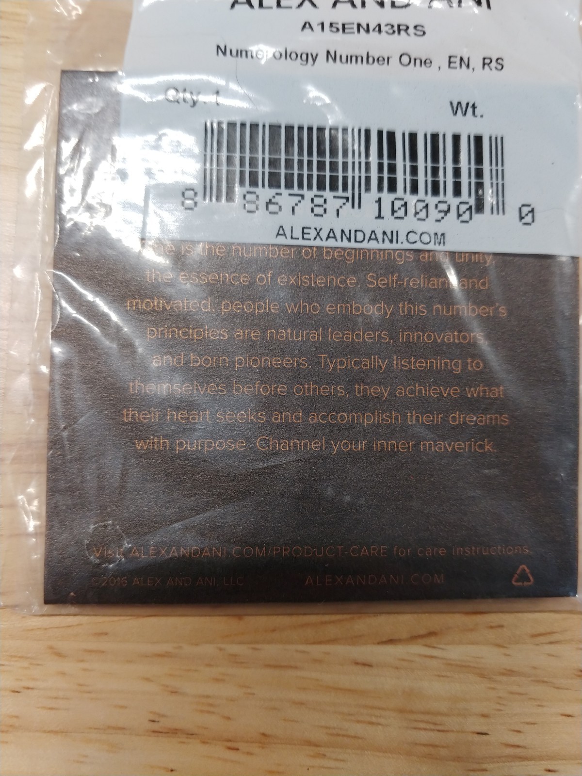 Alex and Ani Necklace Number 1 Numerology Silver Tone, New Sealed
