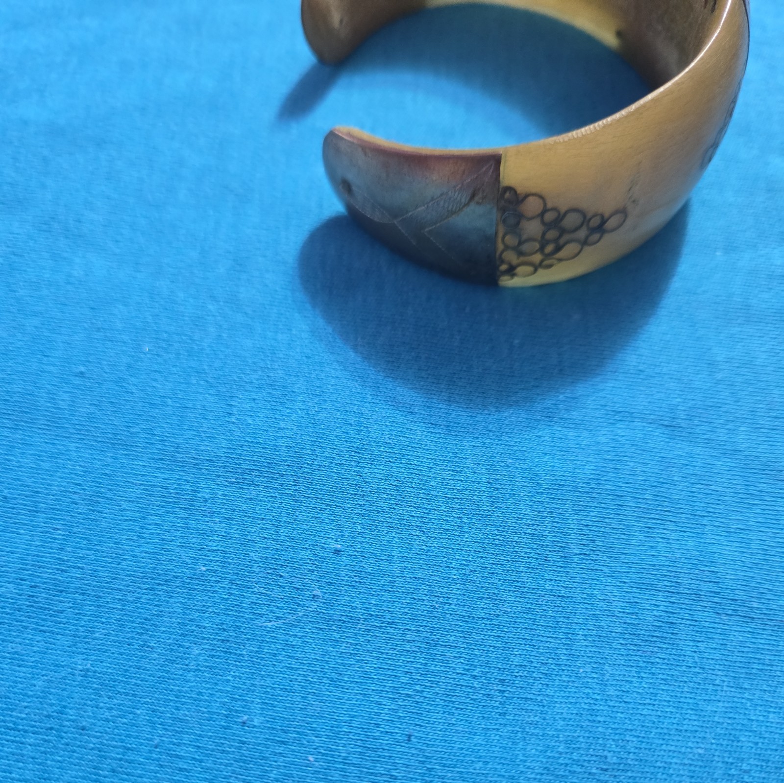 Sterling Silver 925With Design Sage Green Color Ivory Cuff Bracelet size 7