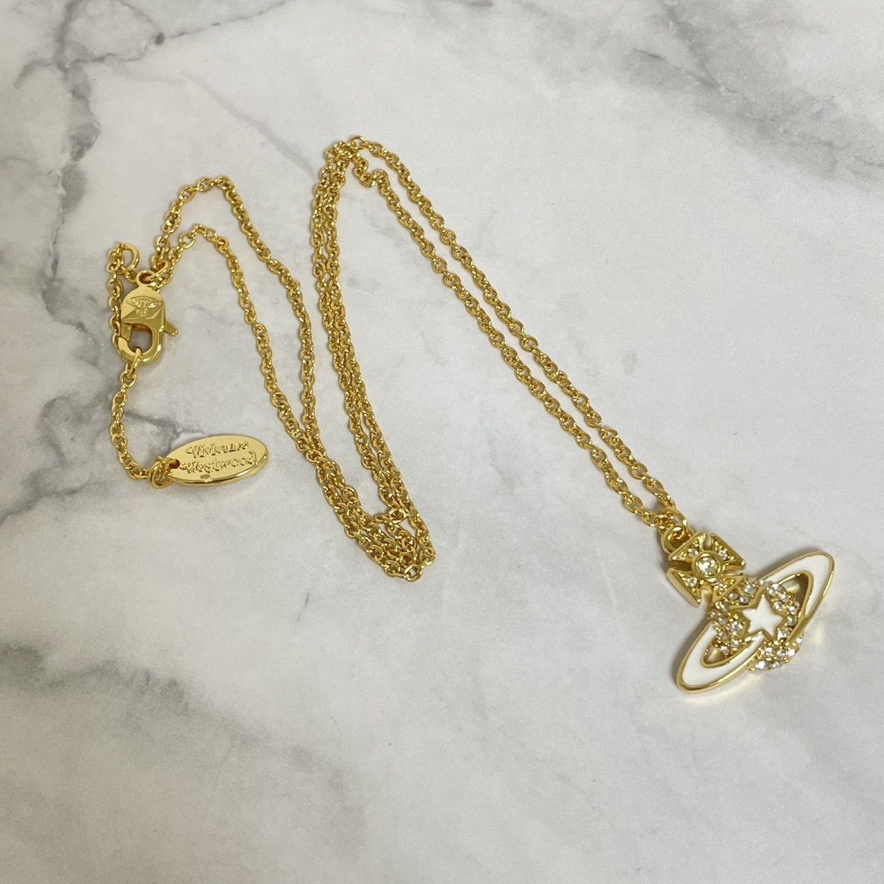 Vivienne Westwood Necklace Shooting Star Orb Gold 46cm w/Pouch NO BOX