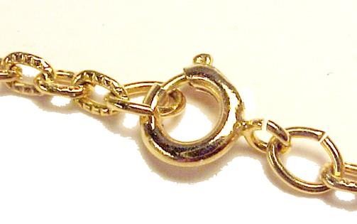 Ribbed Cable Chain Necklace Gold tone 24 inch Spring Ring Clasp Vintage Neck