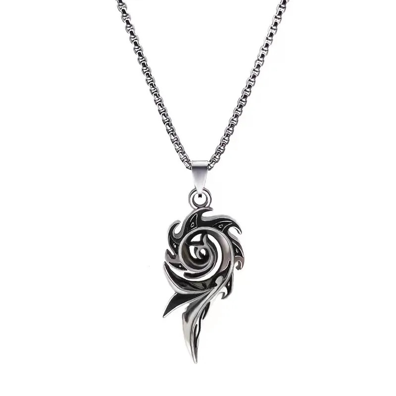 Men’s Phoenix Flame Cyclone Pendant Necklace