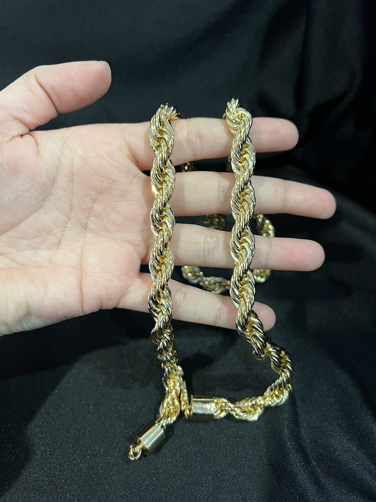 Gold PLATED Mens Male Womens Big Thick Twisted Rope Chain Necklace LONG 28″