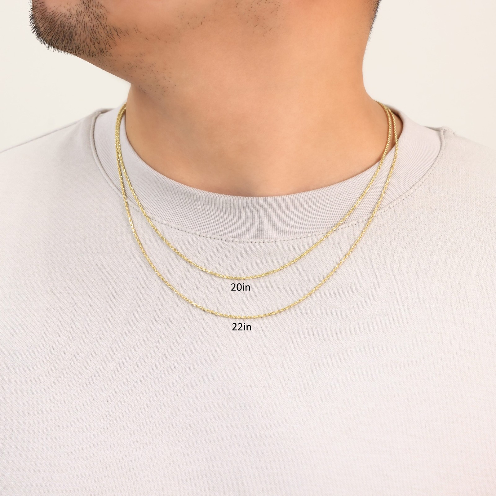 10K Yellow Gold 1mm-10mm Diamond Cut Solid Rope Chain Pendant Necklace 16″- 30″