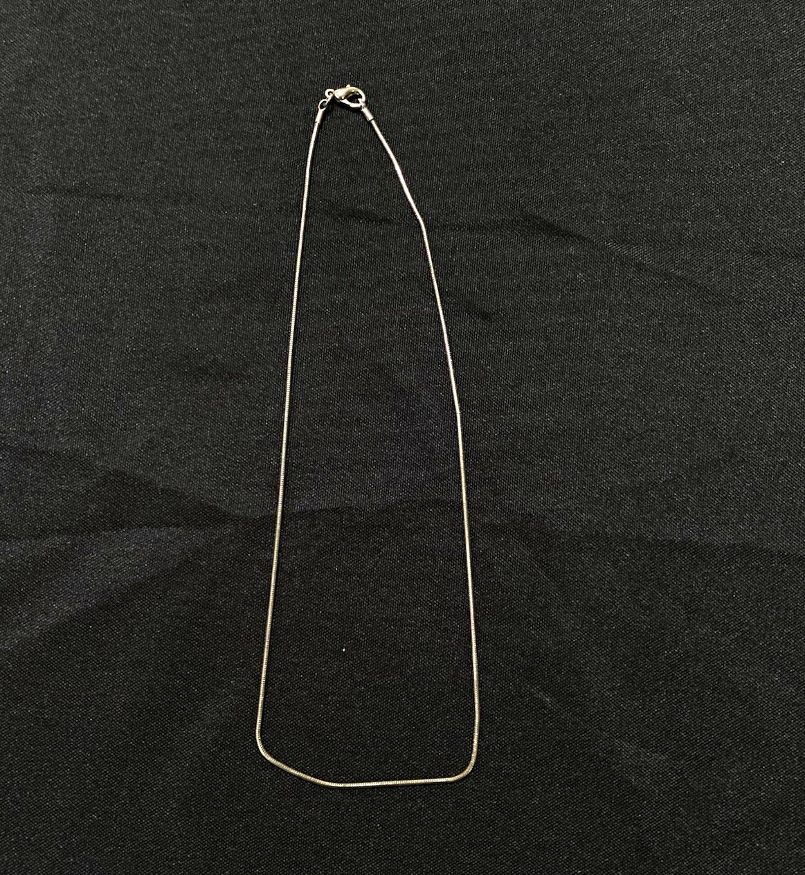 Silver Tone Snake Chain Necklace, Metal, Lobster Clasp, No Stone