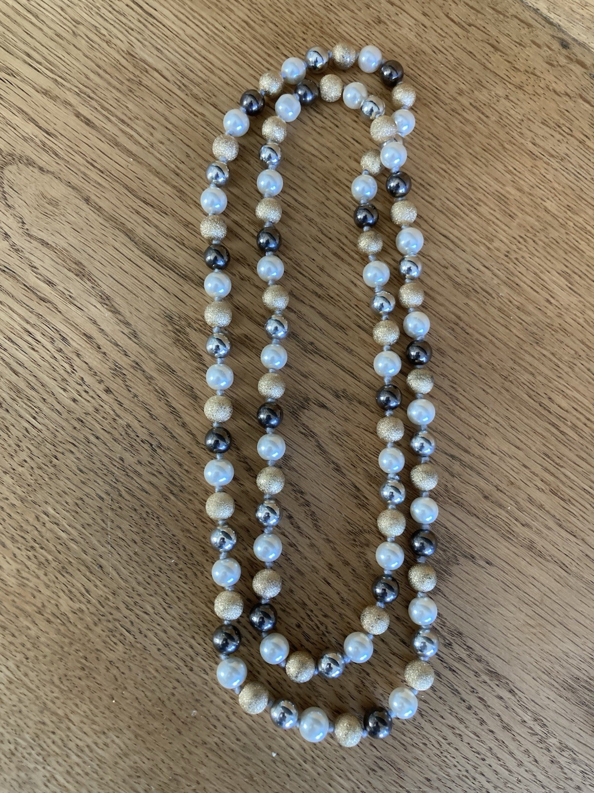 Vintage Genuine Pearls Crystal Beads Knotted Double Strands Necklace $300 New