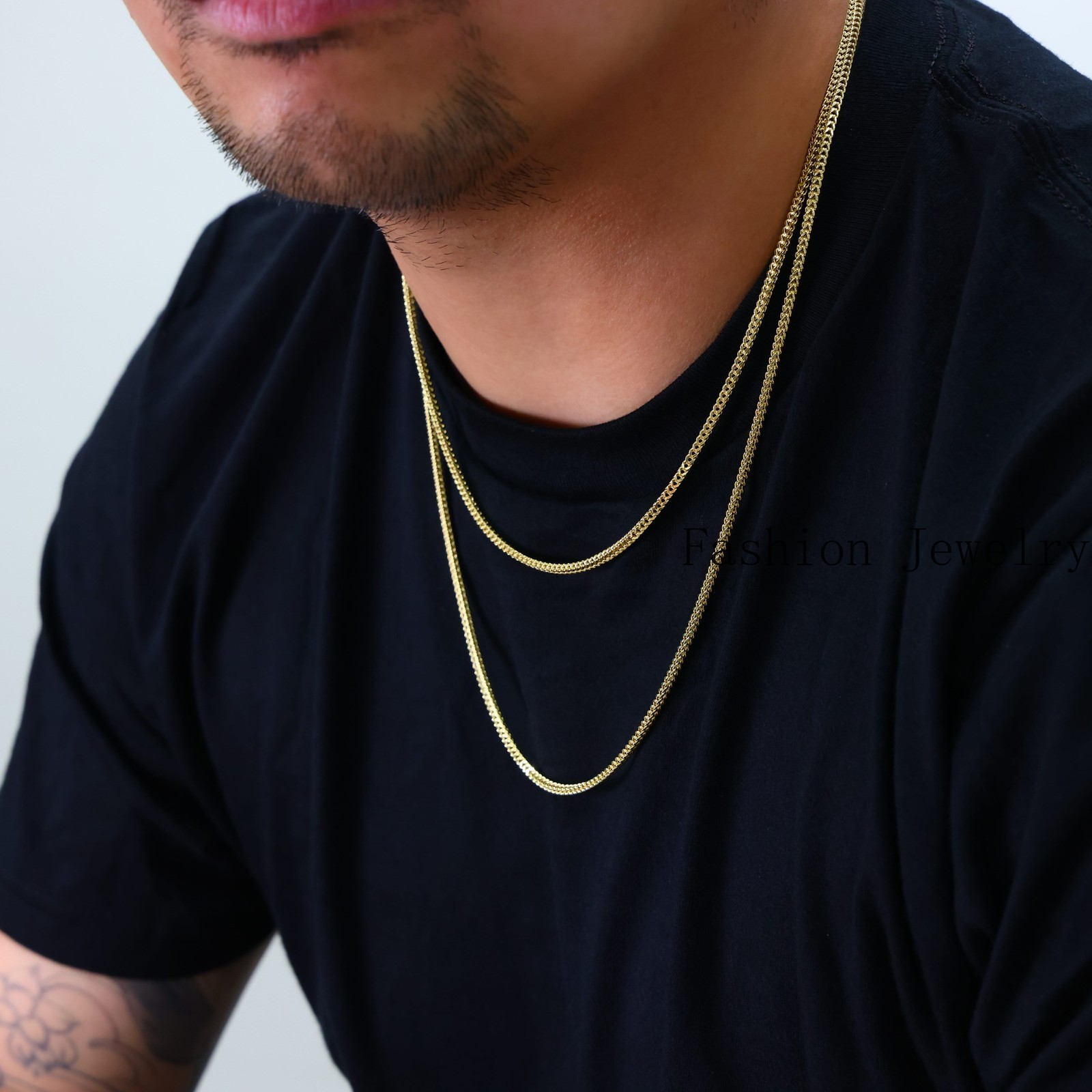 10K Yellow Gold 2.5mm Franco Box Wheat Foxtail Chain Necklace Mens Women 16″-30″