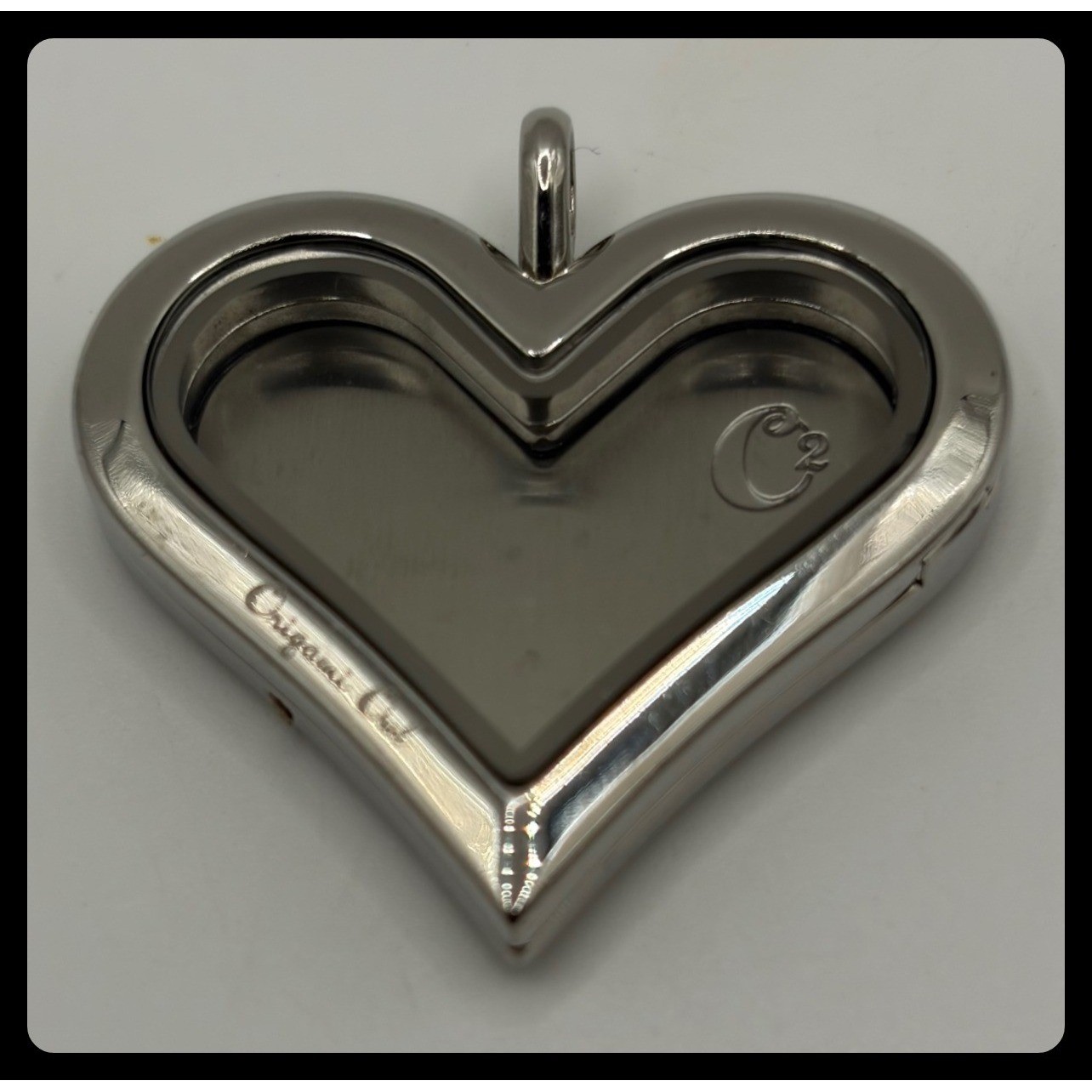 Origami Owl Heart Locket Pendant Womens Small Silver Blessed Crystal Magnetic