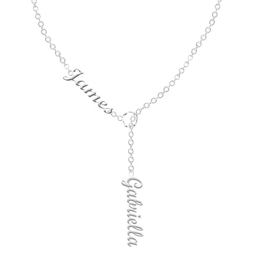 Personalized Couple Names Necklace Pendant Custom Jewelry GIft for Women