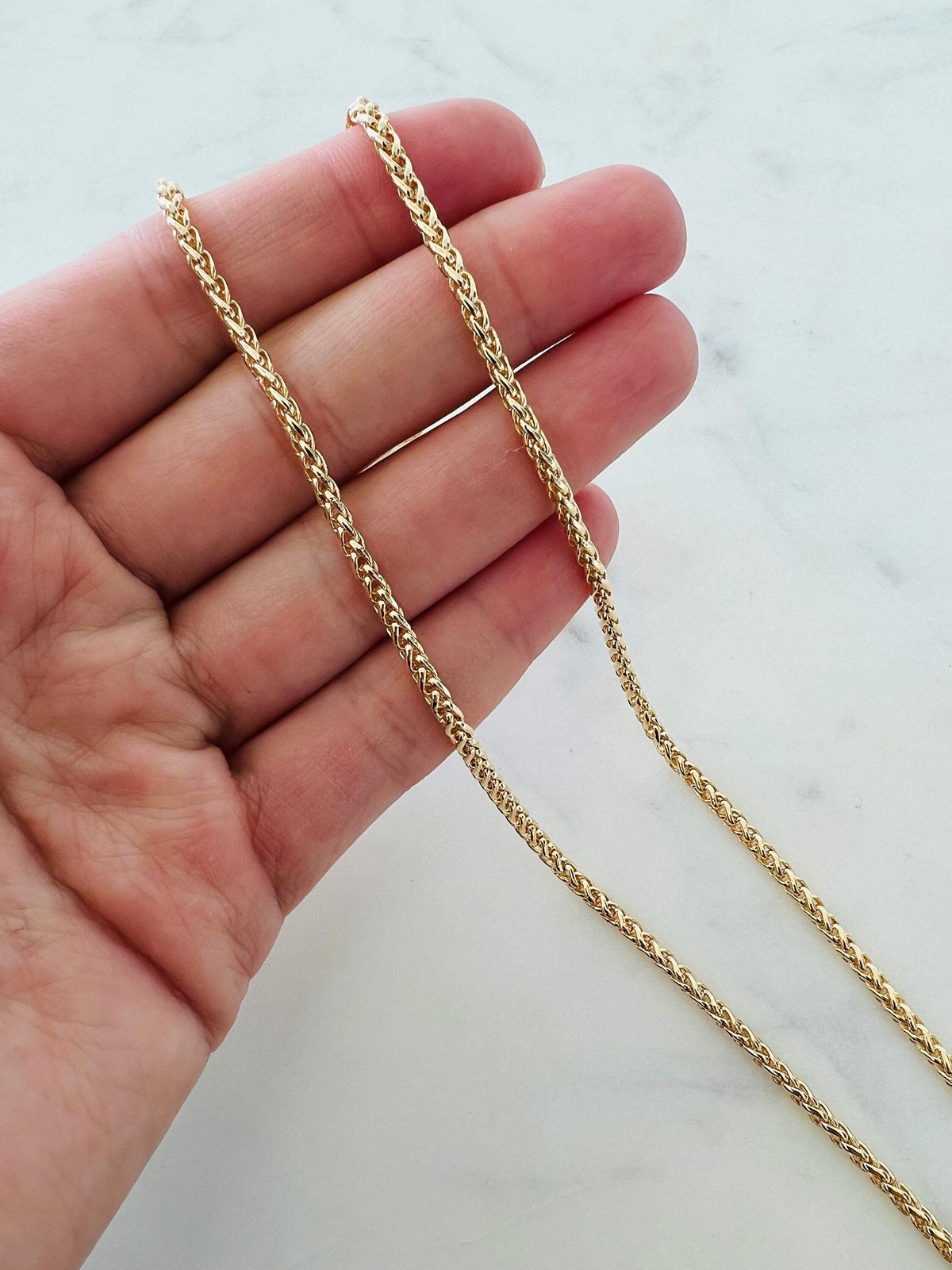 Gold Filled 2.5mm Spiga Chain | Twisted Rope Gold Necklace