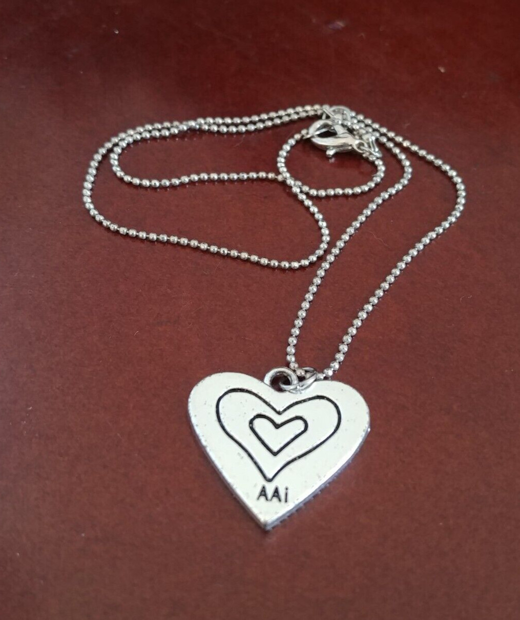 Fashion Tibetan Silver Enamel Pink Heart Beaded Necklace Pendant Women Jewelry