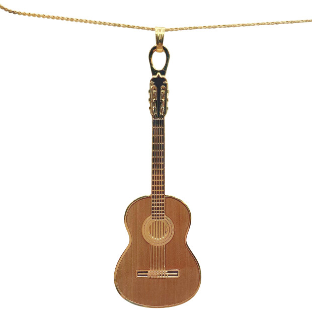 Necklace Spanish Guitar Woodgrain Necklace Harmony Collection