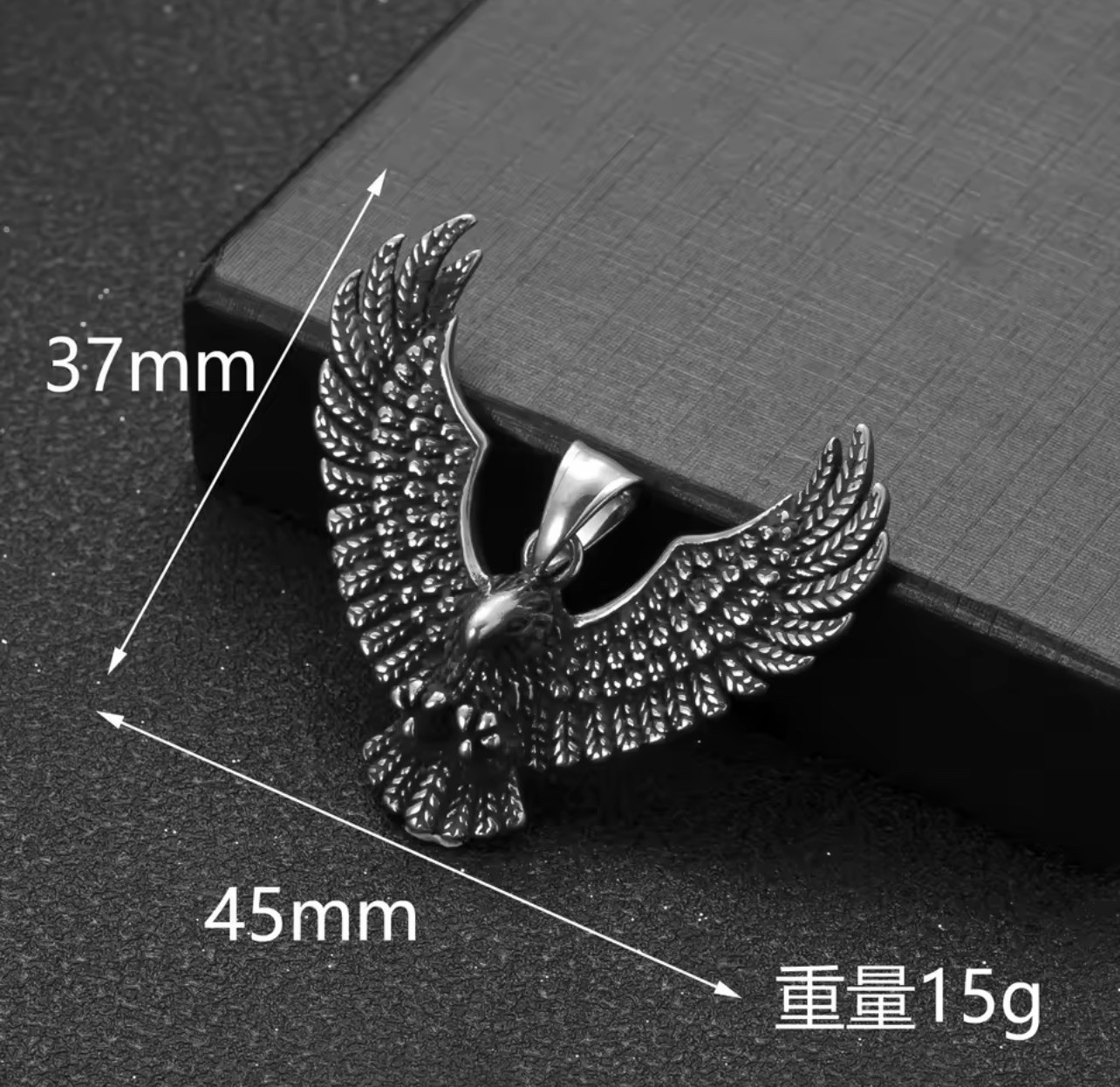 Stainless steel eagle pendant necklace for men and women, Viking style, 60 cm