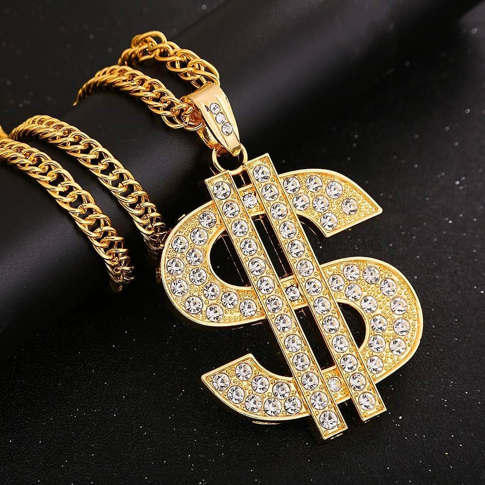 Gold Chain with Dollar Sign Pendant Necklace – Hip Hop Money Chain