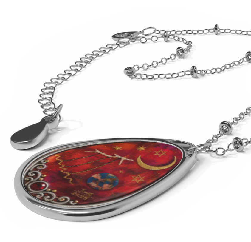 The Golden Thread of Hope™ Original Wearable Art Pendant By JJ Mammoth