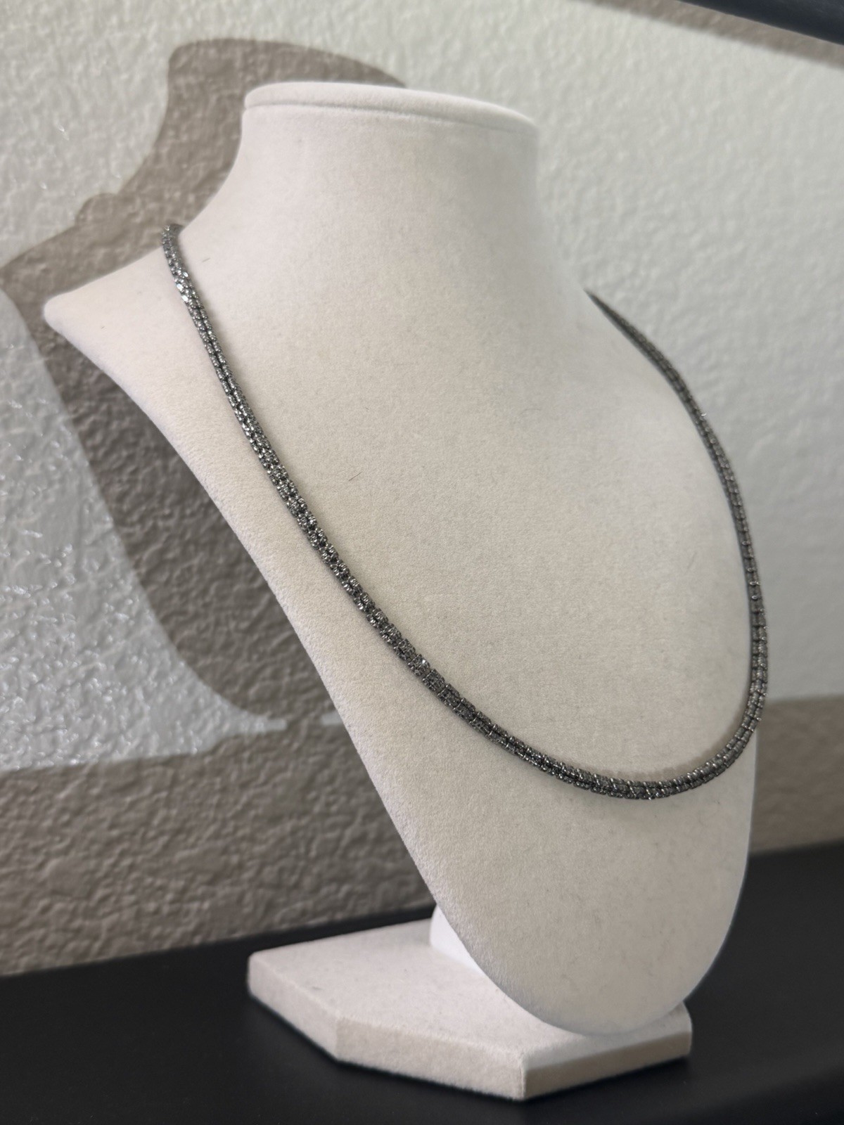 22 inch 3mm – 925 Sterling Silver Ice Barrel Chain Black Rhodium Finished
