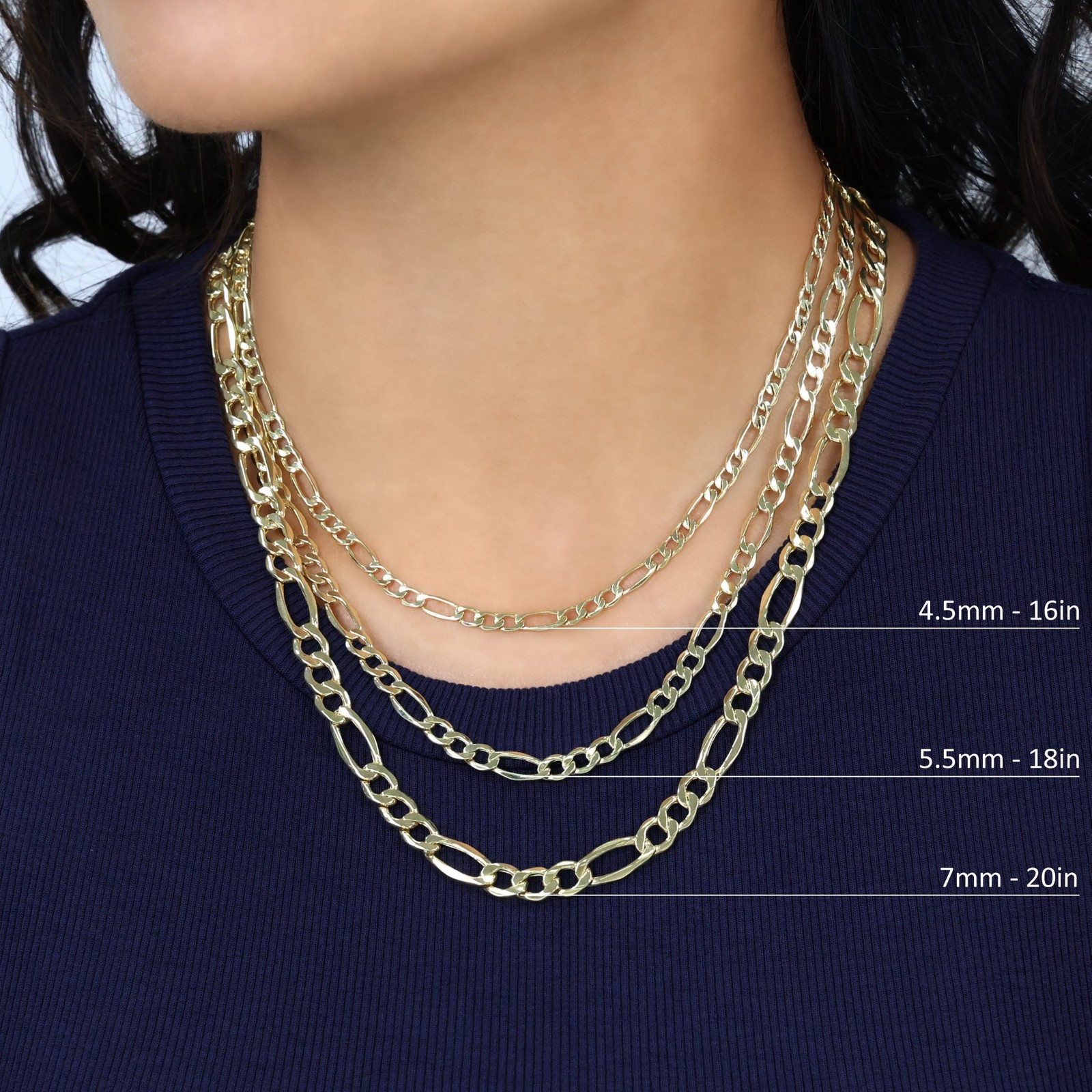 10K Real Yellow Gold 2mm-9mm Figaro Chain Link Pendant Necklace Bracelet 7″- 30″