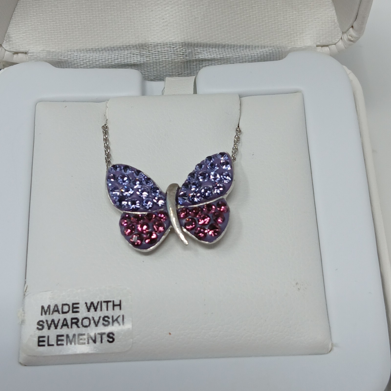 BUTTERFLY Pendant Made With Swarovski Elements Purple Necklace Beauty Gift