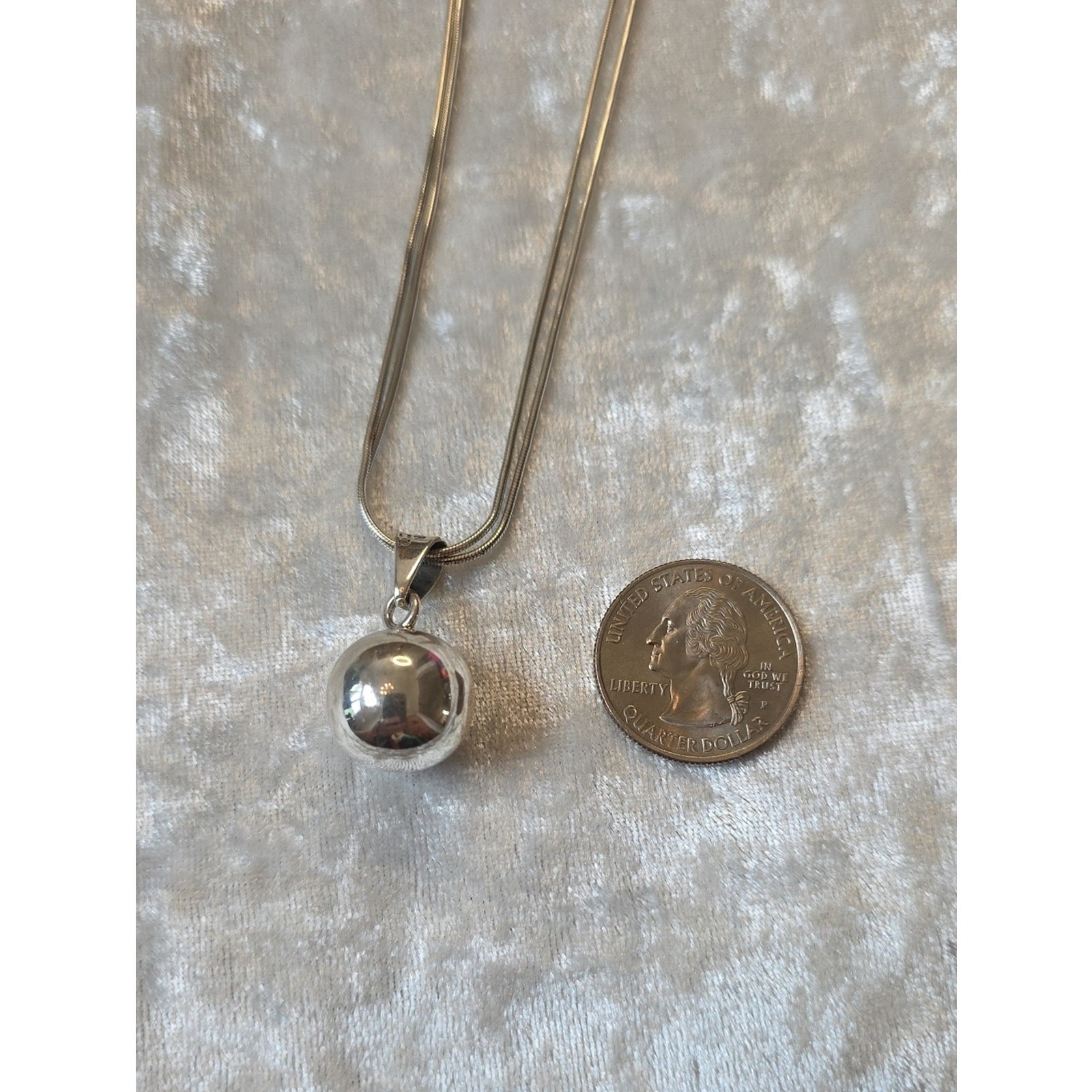 Sterling Silver Modern Minimalist Harmony Bell Necklace